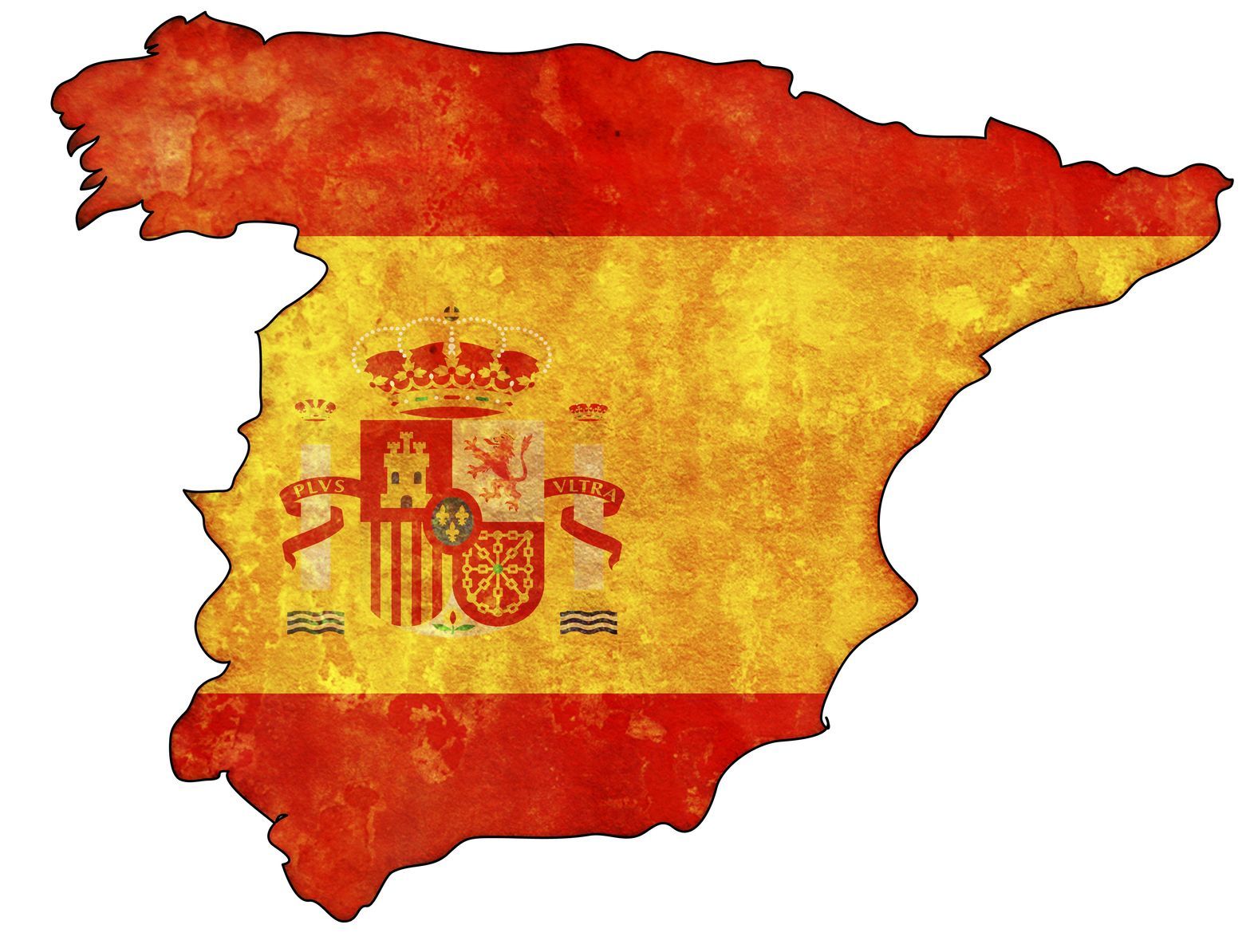 Vlajka na půdorysu Španělska | michal1812/123RF.com
